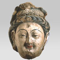 Image of "Head of Bodhisattva, Kumtura Caves, China, Otani collection, 7th&ndash;8th century"