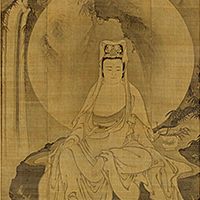 Image of "Kannon (Avalokitesvara) in White Robe(detail), Attributed to Isshi, Muromachi period, 15th century"