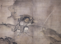 Image of "The Taoist Immortals Xiama (Gama) and Tieguai (Tekkai), By Sesson Shukei, Muromachi period, 16th century"