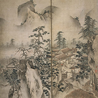 Image of "Landscape of the Four Seasons (detail), By Yōgetsu, Muromachi period, 15th century (Important Cultural Property)"