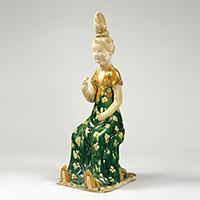 Image of "Woman, Three-color glaze, China, Tang dynasty, 8th century (Gift of Mr. Suzuki Eiichi)"