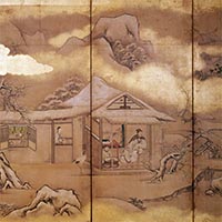『周茂叔・林和靖図屏風（部分）　狩野探幽筆　江戸時代・17世紀』の画像