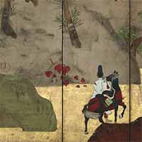 Image of "The Narrow Ivy Road (detail), By Fukae Roshū, Edo period, 18th century (Important Cultural Property)"