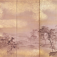 『秋冬山水図屏風（部分）　円山応挙筆　江戸時代・18世紀』の画像