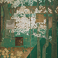 Image of "Cherry Trees and Kerria Roses (detail), By Tawaraya Sōtatsu, Edo period, 17th century (Gift of Mr. Tazawa Fusatarō)"
