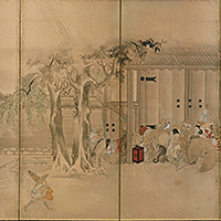 Image of "Shelter from Sudden Rain(detail), By Hanabusa Iccho, Edo period, 18th century"