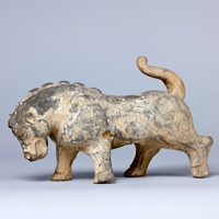Image of "Tomb Guardian Animal, With pigment, Western Jin dynasty, 3rd century (Gift of Dr. Yokogawa Tamisuke)"