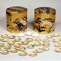 Image of "Boxes for the Shell-Matching Game with Scenes from The Tale of Genji (detail), Edo period, 17th century"