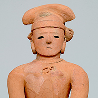 Image of "Haniwa (Terracotta tomb figurine), Woman in formal attire (detail), Excavated at Yokozuka, Toyoshiro-cho, Isesaki-shi, Gunma, Kofun period, 6th century (Important Cultural Property)"