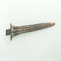Image of "Bronze Halberd, Narrow blade type, Excavated at Yasu Nagata, Yubi-machi, Tosu-shi, Saga, Yayoi period, 2nd-1st century BC (Gift of Mr. Moji Tsuneo)"