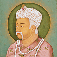 Image of "Mughal Emperor Akbar (detail), By the Bikaner school, 18th century"