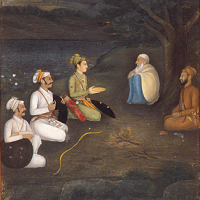 『アンベールの王ラーム・シングの聖者訪問（部分）　ラクナウ派インド　17世紀後半～18世紀初』の画像
