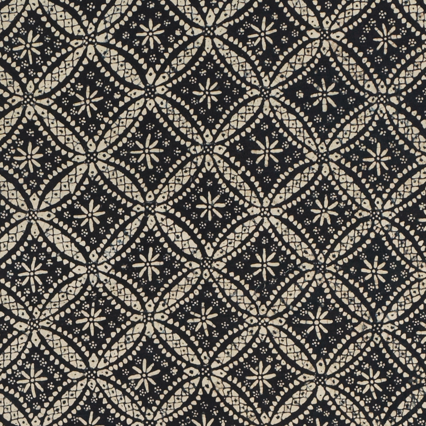 Image of "Dodot (Formal waist garment), Design of a kawung pattern on an indigo ground in batik, Java, Indonesia, Start of the 19th century"