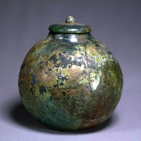 Image of "Cinerary Urn, Excavated at Fumi no Nemaro's Tomb, Yataki, Haibara-ku, Uda-shi, Nara, Asuka period, dated 707 (National Treasure)"