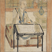 Image of "国宝　华严宗祖师绘传·元晓绘（下卷）　13世纪"