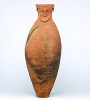 Image of "Jar with Human Face Ornament, Excavated at Ozakata Site, Chikusei-shi, Ibaraki, Yayoi period, 2nd&ndash;1st century BC (Gift of Mr. Tanaka Kunio)"
