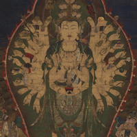 Image of "Thousand-armed Kannon (Avalokitesvara) and Twenty-eight Attendants (detail), Kamakura-Nanbokucho period, 14th century"