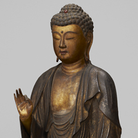 Image of "The Buddha Amida (detail), By Eisen, Kamakura period (1259)  (Important Cultural Property)"