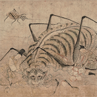 Image of "Illustrated Scroll of Story about Tsuchigumo, the Monstrous Spider(detail), Kamakura period, 14th century	(Important Cultural Property)"