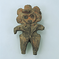 Image of "Clay Figurine ("Dogū") with an Owl-Like Face, Found at Shinpukuji Shell Mound, Saitama, Jōmon period, 2,000&ndash;1,000 BC (Important Cultural Property)"