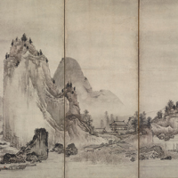 Image of "重要文化财　山水图屏风（局部）16-17世纪"