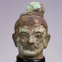 Image of "Head of a Buddha, Khotan, ChinaŌtani collection, 3rd-4th century"