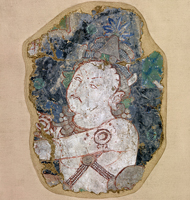 Image of "Buddhist Deity, Kizil Caves, China, Ōtani collection, Tang dynasty, 7th century"