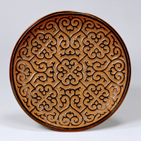 Image of "Tray with Pommel Scrolls, Wood with carved marbled lacquer, Southern Song dynasty, 12th–13th century, (Gift of Mr. and Mrs. Arthur M. Sackler)"