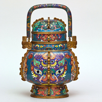 Image of "칠보 도철무늬 유중국　청시대, 19세기가미야 덴베에 기증"