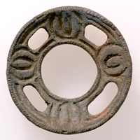 Image of "Clay Earring, Excavated at Nakatakase, Akiruno-shi, Tokyo, Jomon period, 2000–400 BC (Gift of Mr. Shiono Hanjuro)"