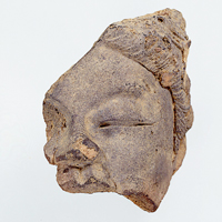 Image of "Sculpture FragmentsFound at Tachibanadera Temple, Nara, Asuka period, 7th century"