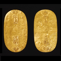 Image of "Koban Coins, Found in Chūō Ward, Tokyo. Edo period, 17th–18th century"