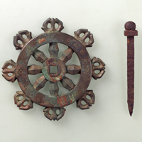Image of "Chakra Wheel, Found at site of Honmaru Palace, Edo Castle, Tokyo, Edo period, 17th century"
