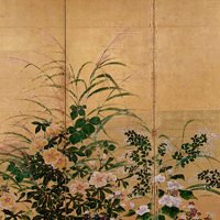 Image of "重要文化财　秋草图屏风（部分）　17世纪"