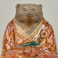 Image of "Raccoon Dog (detail)By Ninnami Dōhachi; Sangama ware, Edo period, 19th century (Gift of Mr. Ogura Yasuyuki)"