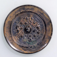 Image of "Mirror with Semi-triangular Rim, Design of Two Divinities and Two AnimalsFrom Samidatakarazuka Tumulus, Kawai-cho, Nara, Kofun period, 4th-5th century (Important Cultural Property)"