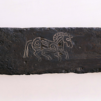 Image of "Iron Sword with Silver Inlay Inscription (detail), Excavated at Eta-Funayama Tumulus, Nagomi-machi, Kumamoto, Kofun period, 5th-6th century (National Treasure)"