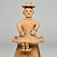 Image of "Tomb Sculpture (Haniwa): Seated PriestessFound in Ōizumi Town, Gunma, Kofun period, 6th century (Important Cultural Property)"