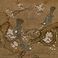 Image of "重要文化财　四季花鸟图轴（局部）　吕纪　中国　15-16世纪"