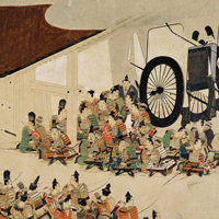 Image of "국보　헤이지모노가타리 두루마리 그림: 로쿠하라 행차（부분）13세기"