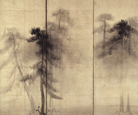 『国宝　松林図屏風（部分）長谷川等伯筆　安土桃山時代・16世紀』の画像