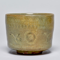 『狂言袴茶碗 銘 浪花筒朝鮮　伝千利休所持、鴻池家伝来　朝鮮時代・17世紀』の画像