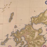 Image of "중요문화재　일본연해여지도(중간 크기 지도): 규슈 북부（부분） 이노 다다타카　에도시대 19세기"