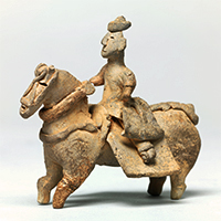 Image of "Equestrian FigurineKorea, Three Kingdoms period (Silla), 5th-6th century (Important Art Object, Gift of the Ogura Foundation)"