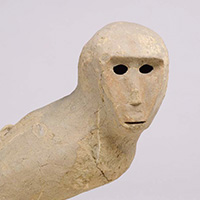 Image of "Tomb Sculpture (Haniwa): Monkey (detail), Reportedly found at Dainichizuka Tumulus, Ibaraki, Kofun period, 6th century (Important Cultural Property)"