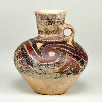 Image of "Painted Pottery Jar with a Handle, Gansu or Qinghai province, China, Majiayao culture, ca. 2600-2300 BC (Gift of Dr. Yokogawa Tamisuke)"