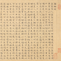Image of "해서 이소와 구가（부분）문징명 필, 중국　명시대 1552년"