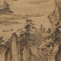 Image of "Landscape (detail)By Shōkei, Muromachi period, 15th century"