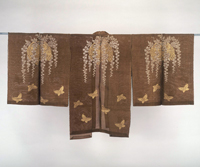 Image of "Noh Costume (Chōken) with Wisterias and Butterflies, Formerly passed down by the Konparu troupe, Edo period, 18th century"