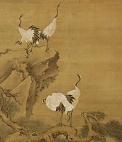 Image of "Cranes and Pines in the Kunlun Mountains (detail)By Lu Qian, China, Ming dynasty, 16th–17th century"